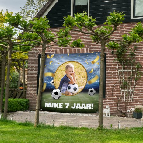 Spandoek verjaardag voetbalthema