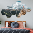 foto over meerdere hexagons op muur thumbnail