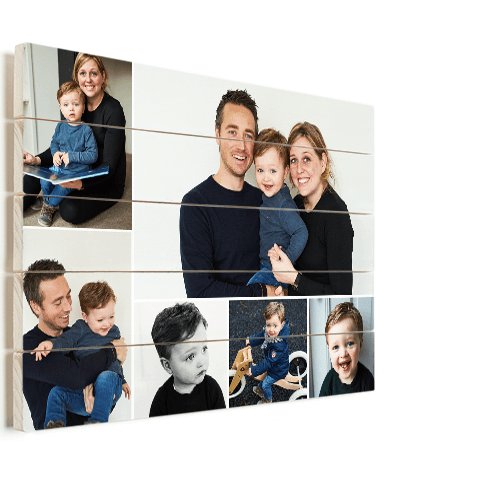 Fotocollage op hout 70x50