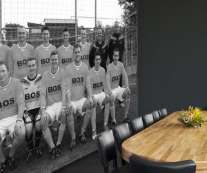 Teamfoto op behang