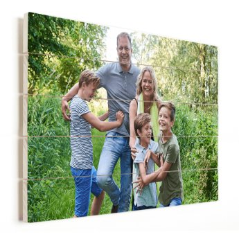 Foto op hout gezin