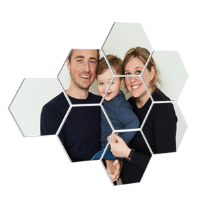 Foto op meerdere hexagons prijzen